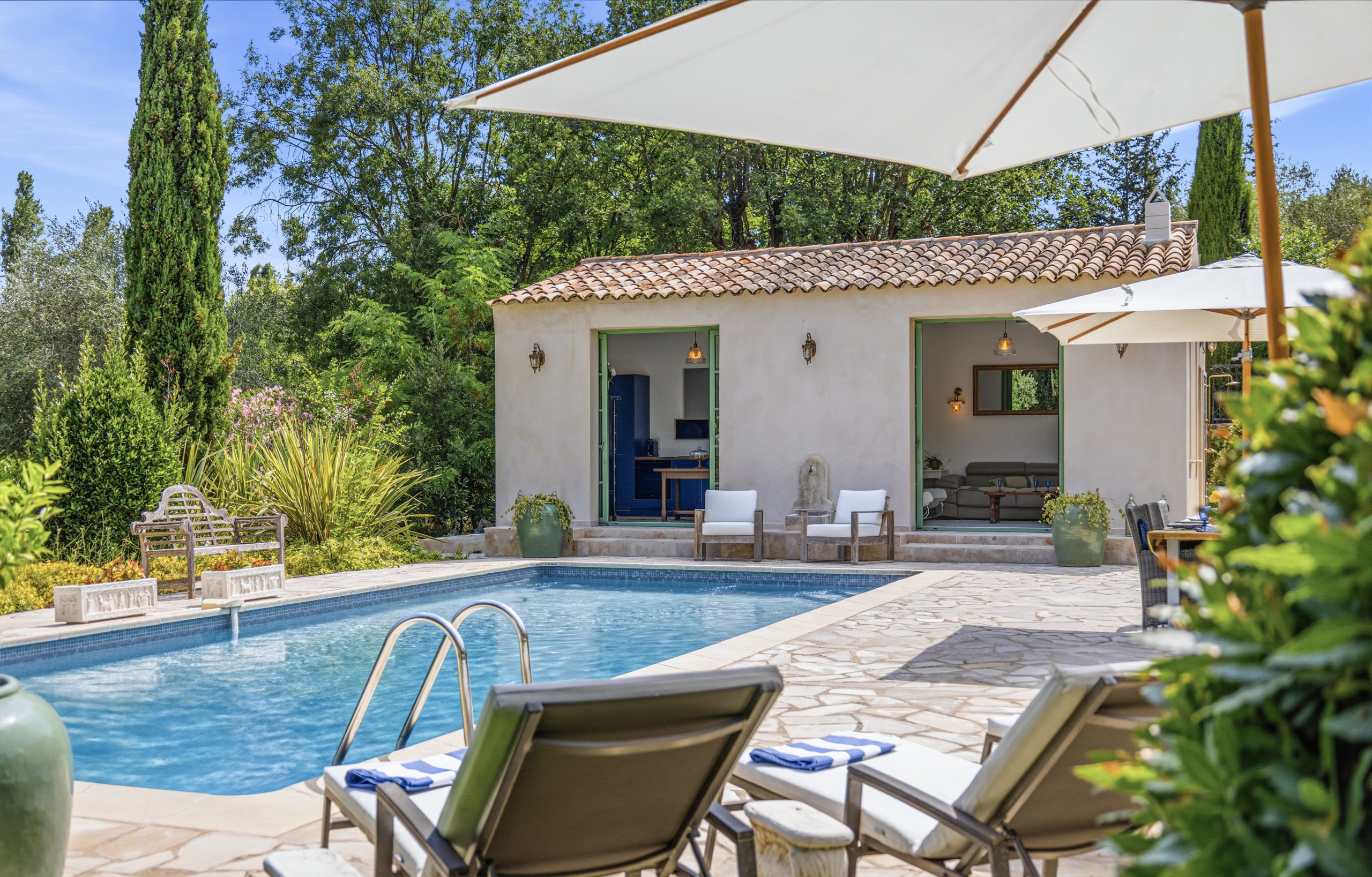 Pool house view